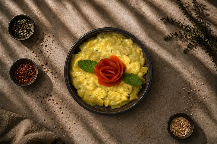 Kartoffelsalat — Kartoffelstücke in sämiger Sauce.